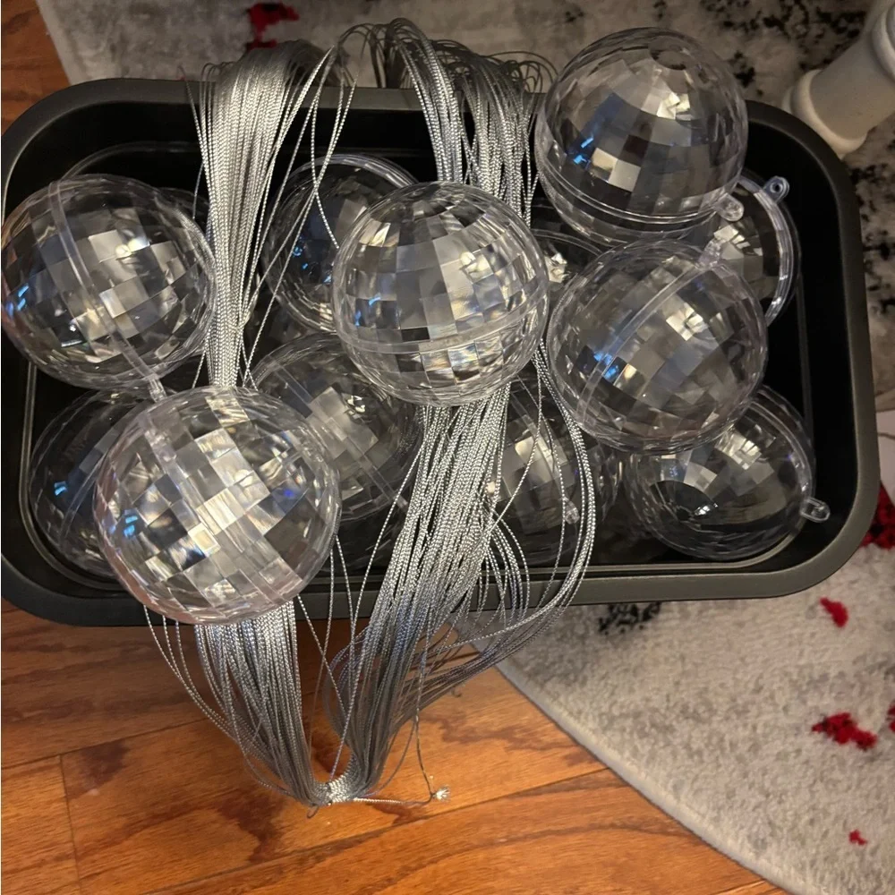 Clear Disco Balls (20) Ornaments for Parties (retail $12 for 5)
